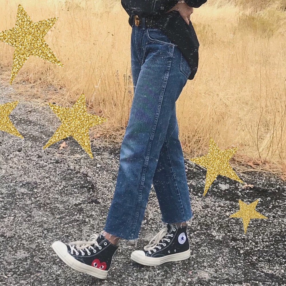 Thrifted blue jeans